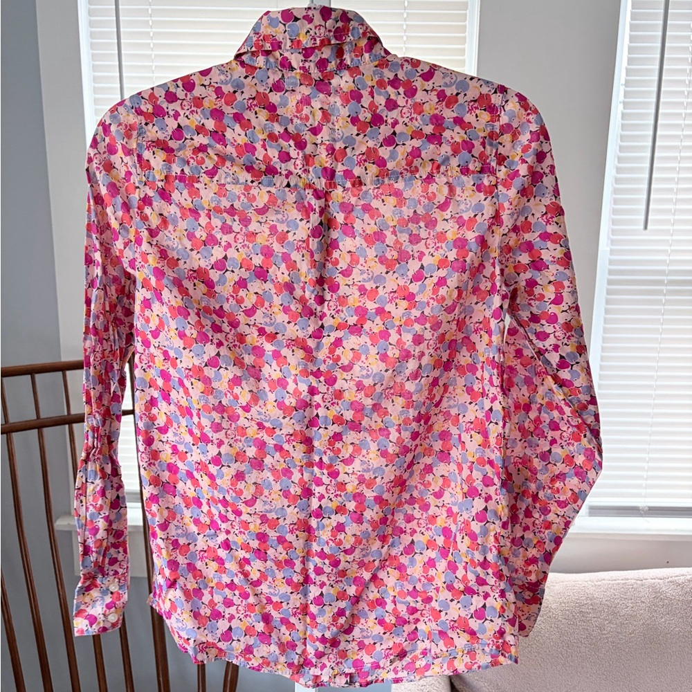 Boden Multicolor Floral Button-Down lightweight cotton Shirt size 4 - Picture 3 of 7